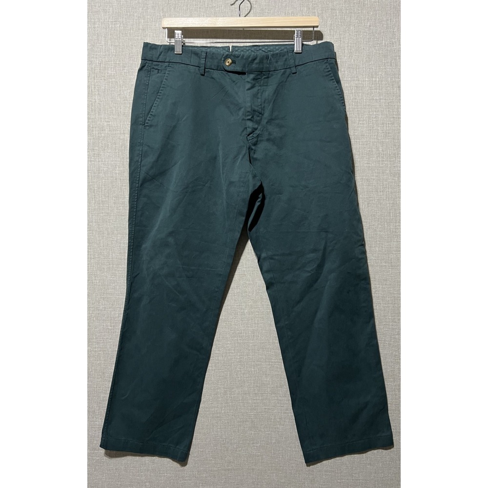 J McLaughlin Pants Men's‎ 36x28 Green Chino Flat Casual Golf Preppy Academia